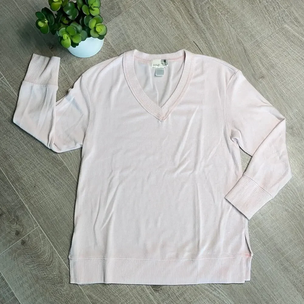 EVERLEIGH Blush Pink V-Neck Long Sleeve Sweater